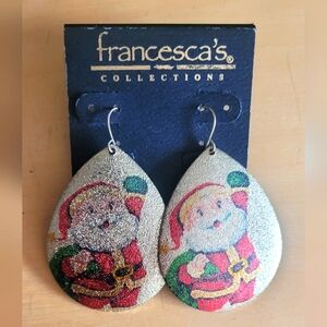 Francesca's Santa Teardrop Earrings